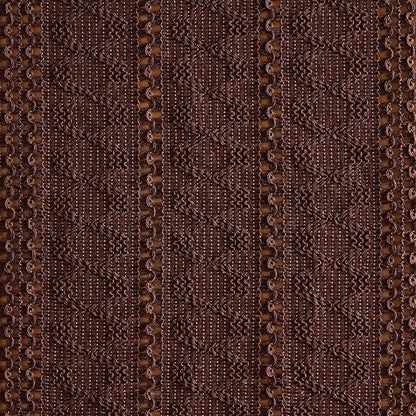 Macrame Style Boho Table Runner, 12x60 Inch Chocolate | Woven Boho Table Runner - Image 6