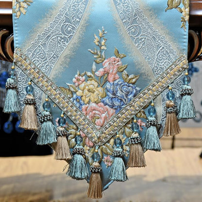 Extra Luxury Velvet Blue Table Runner 120 Inches Long - Image 7
