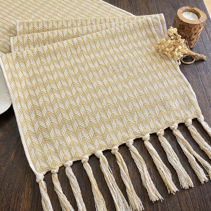 Boho Fall Table Runner Woven for Home Dining Table Decor 13x72 Inch | 72 Inches by FEXIA