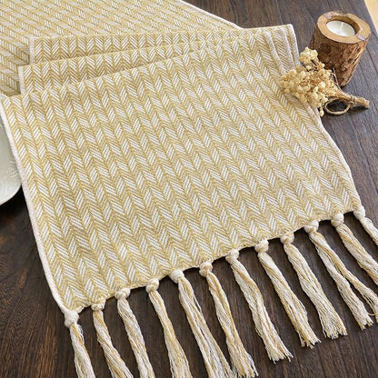 Boho Fall Table Runner Woven for Home Dining Table Decor 13x72 Inch | 72 Inches by FEXIA