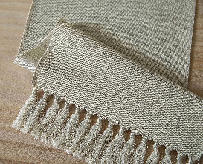 Natural Table Runners 108 Inches Long, Burlap Linen Style Rustic Farmhouse - Image 7