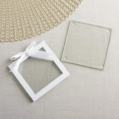Kate Aspen Clear Glass Drink Coasters Set of 48 - Image 4