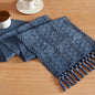 Macrame Style Boho Table Runner, 12x90 Inch Dusty Blue | Woven Boho Table Runner by ZEEMARTONLINE