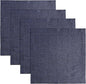 Solino Home Linen Square Placemats Set of 4 - Chambray Navy Placemats 14 x 14 Inch - 100% Pure Linen Table Mats for Winter, Spring - Athena
