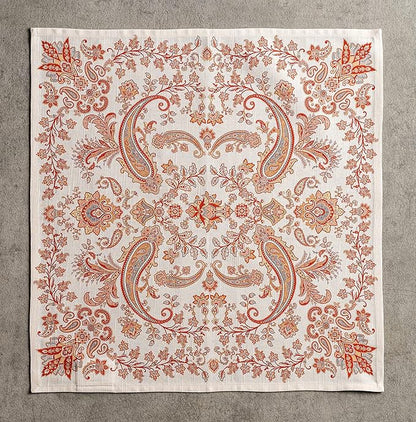 Maison d' Hermine Cloth Napkins Set of 4 100% Cotton for Thanksgiving Christmas Decorations Everyday Reusable Square Fall Napkins Cloth Washable Dinner Party (Cachemire, 20"x20")