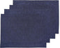 Solino Home Linen Cloth Placemats Set of 4-100% Pure Linen Chambray Navy Placemats 14 x 19 Inch for Winter, Spring - Athena