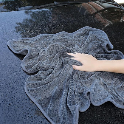 JOYMOOP Microfiber Towels for Cars, 35.4" x 23.6" Car Drying Towel, Dark Gray Reusable Car Towel, Quick Drying Car Microfiber Cleaning Cloth for RVs, SUVs, Trucks