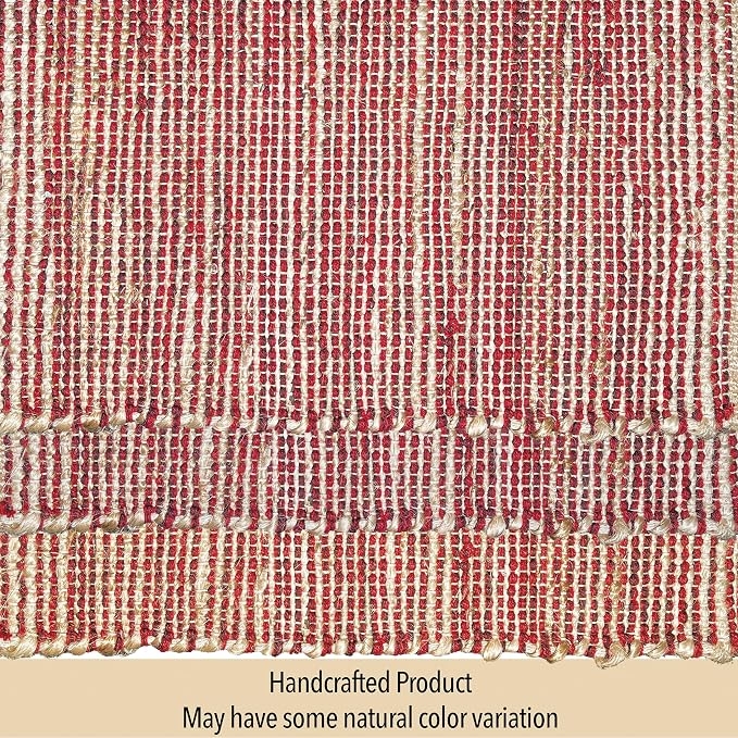 Natural Jute & Red Placemats, 13x19 Inch Dining Table Placemats - Image 6