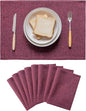 Home Brilliant Red Placemats Set of 8 Cloth Placemat for Holiday Valentine's Day Heat Resistant Dining Table Mats Kitchen Washable Place Mats, Wine Red