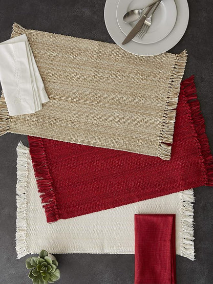DII Variegated Tabletop Collection, Placemat Set3x19, Tango Red, 6 Piece - Image 3