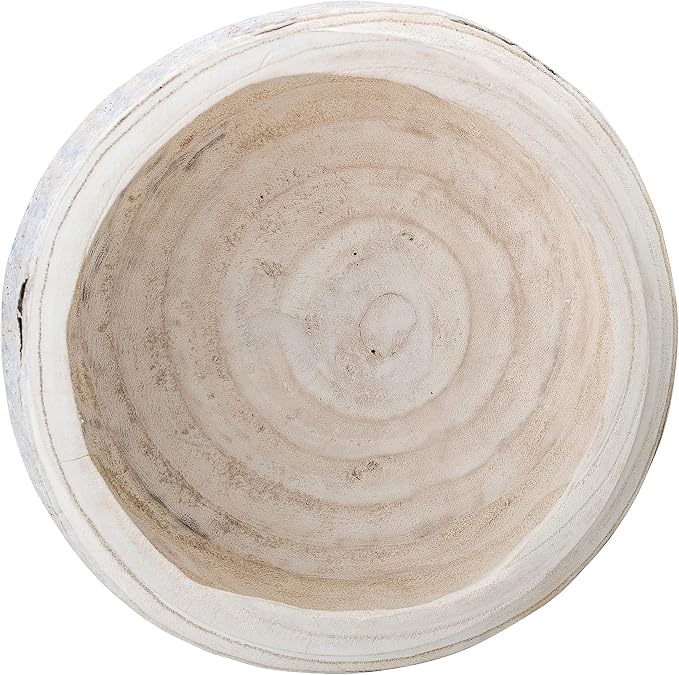 Bloomingville Decorative Hand-Carved Paulownia Wood Bowl, 10.5 in Diameter - Image 4