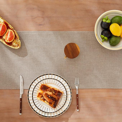 Rustic Cotton Linen Table Runner, 13x108 Inches Cocoa Brown | Farmhouse Style - Image 5