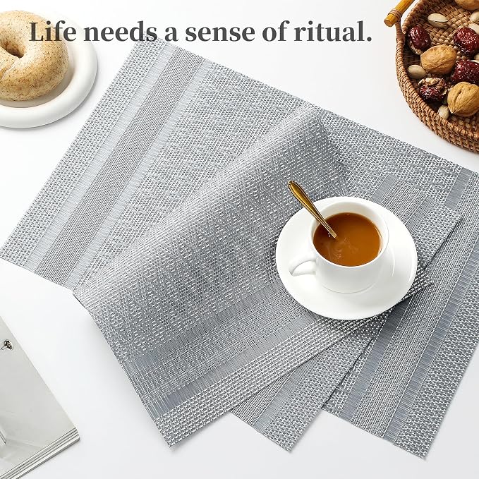 Leetaltree Lunar Grey Placemats Set of 4 - Image 6