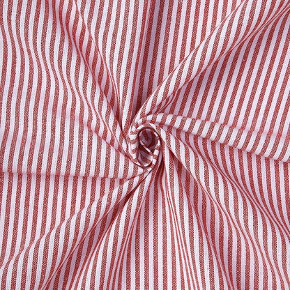 Encasa XO Table Runner, Woven Cotton Dining Runner 13"x94" | Ticking Red - Image 5