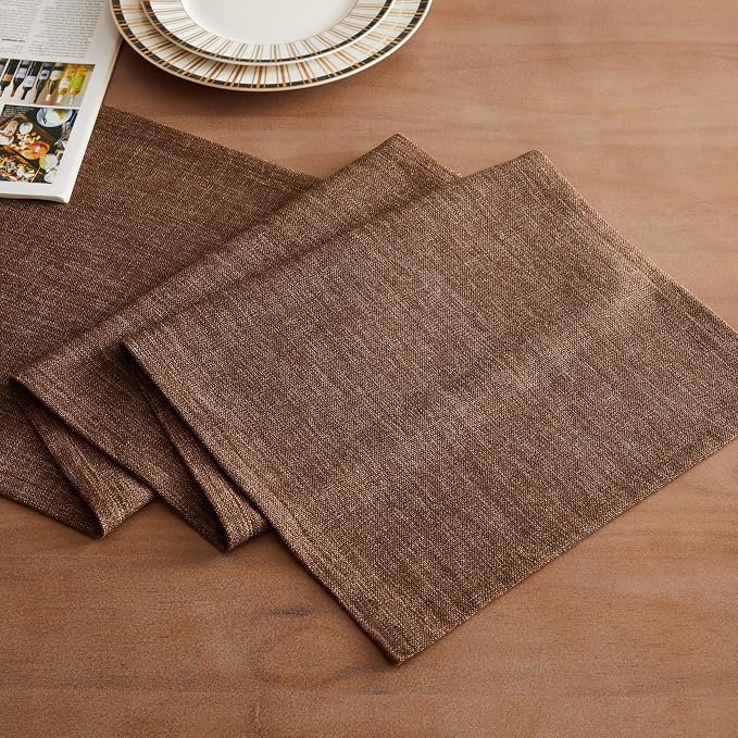 Rustic Cotton Linen Table Runner, 13x72 Inches Brown | Farmhouse Style Linen - Image 2