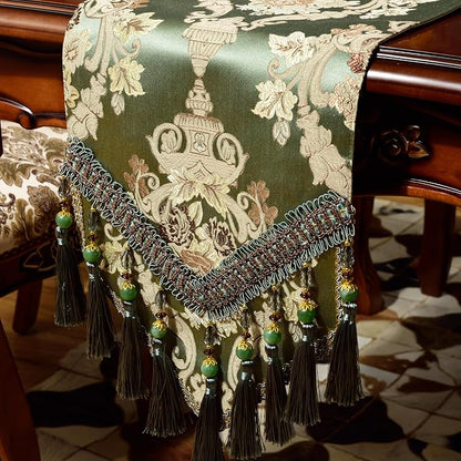 Extra Luxury Velvet Green Table Runner 72 Inches Long by NYSMXF