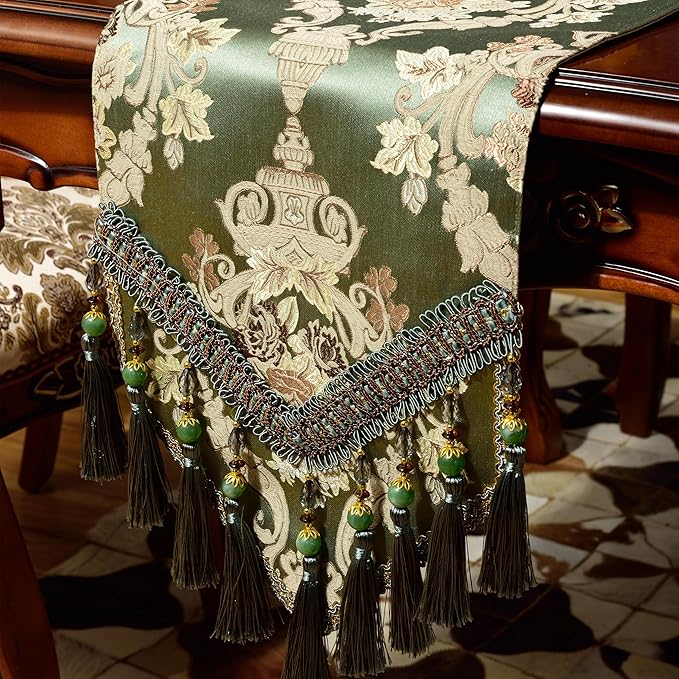 Extra Luxury Velvet Blue Table Runner 120 Inches Long by NYSMXF