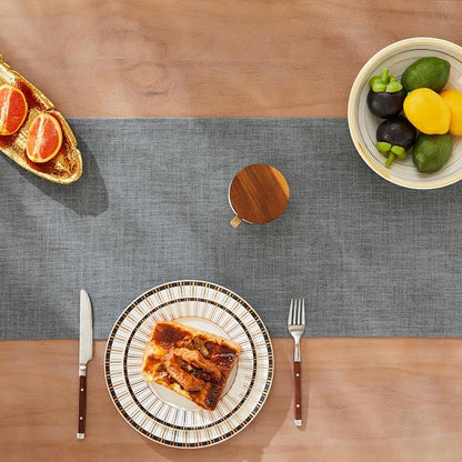 Rustic Cotton Linen Table Runner, 13x60 Inches Dark Grey | Farmhouse Style - Image 5