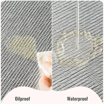 Jovono Faux Leather Placemats Set of 8, Waterproof Washable Table Mats, Easy-Clean Heat Resistant Kitchen Vinyl Place Mat for Dining Table, Wedding, Holidays, Indoor, 17.8"x11.8", Silver