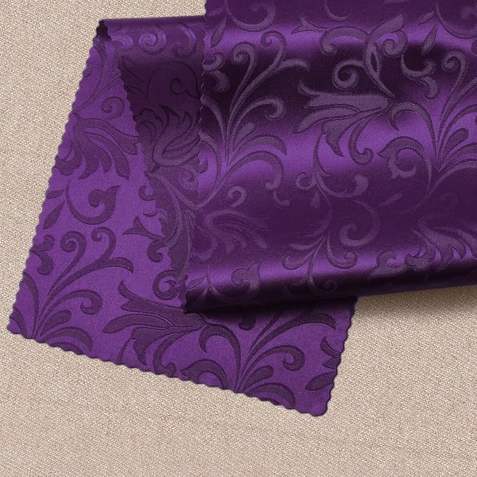 Manyshofu Purple Jacquard Satin Table Runner 12x108 - Image 7
