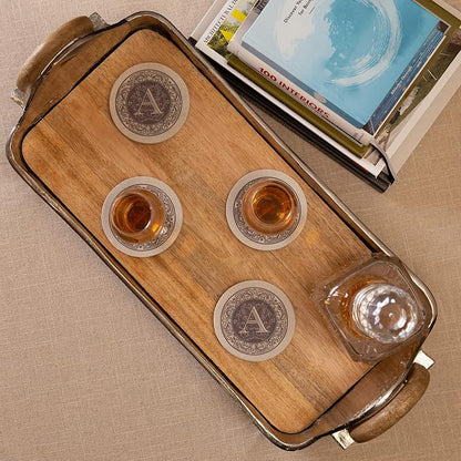 Thirstystone Monogram Letter Absorbent Sandstone Coaster 4-Pack | Manufactured - Image 2