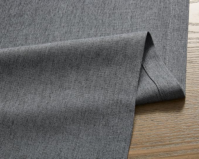 Basic Linen Style Table Runner, 14x90 Inch Charcoal | Mitered Corner Design - Image 6