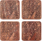 Copenhagen Map Coaster by O3 Design Studio, Set Of 4, Sapele Wooden Coaster With City Map, Handmade