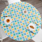 Walrus Round Vinyl Fitted Tablecloth with Flannel Backing Elastic Edge Design Table Cover Waterproof Oil-Proof PVC Table Cloth Stain-Resistant Best for 32"-36" Round