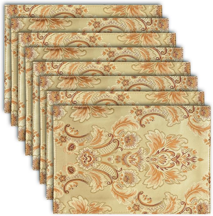 Luxury Dinner Placemats Set of 8, Washable Indoor Decoration by NYSMXF
