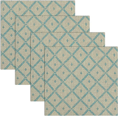 RUVANTI Cloth Napkins Set of 6 Cotton 100%, 18x18 Inches Napkins Cloth Washable, Soft, Absorbent. Cotton Napkins for Parties, Christmas, Thanksgiving, Weddings, Dinner Napkins Cloth - Linear