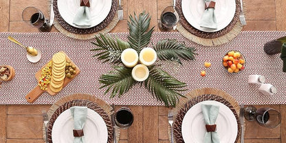 DII Woven Basic Tabletop Collection, Chevron Table Runner, Barn Red - Image 5
