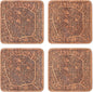 Milan Map Coaster by O3 Design Studio, Set Of 4, Sapele Wooden Coaster With City Map, Handmade