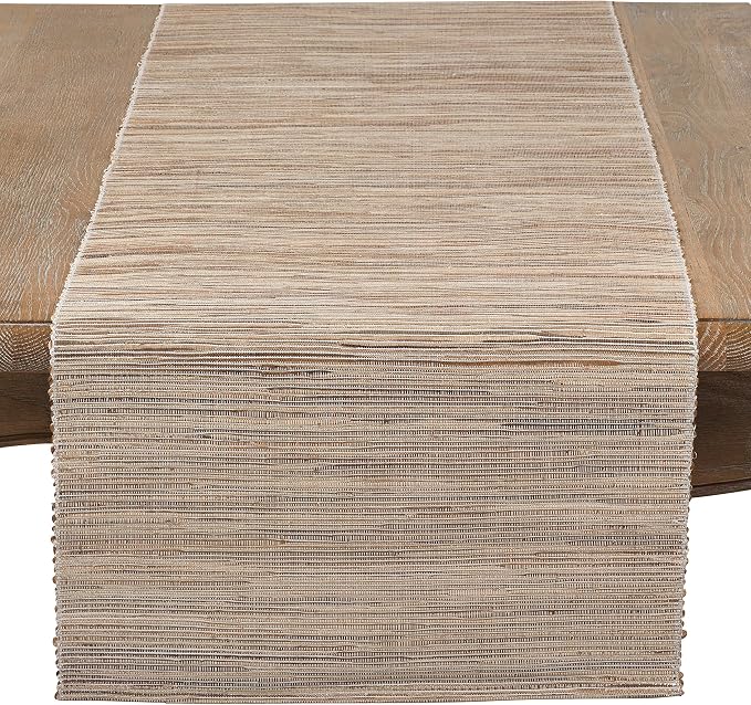 Saro Lifestyle Melaya Collection Shimmering Woven Nubby Table Runner by SaroLifestyle