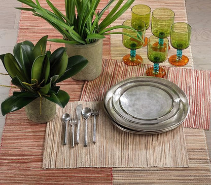 Saro Lifestyle Melaya Collection Shimmering Woven Nubby Table Runner - Image 2